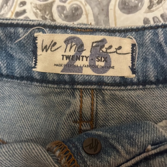 High Waisted Button Down Free People Jean Skirt - Picture 2 of 3